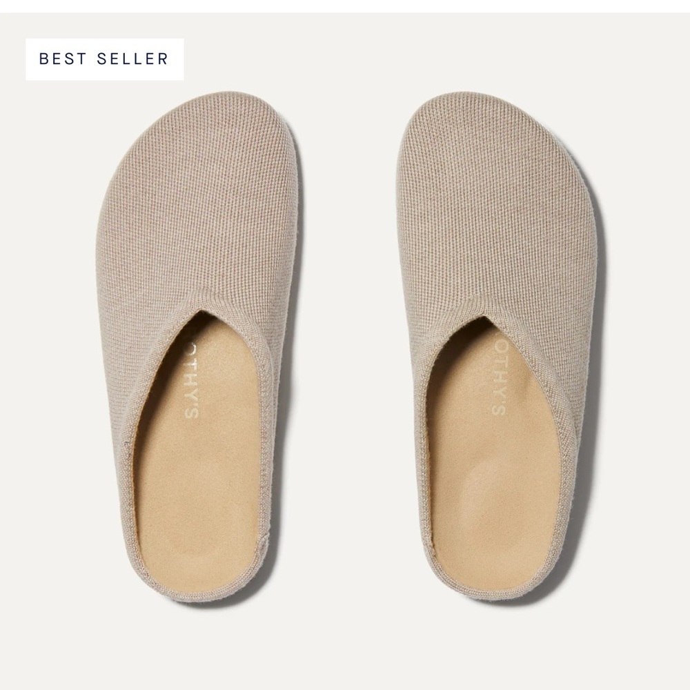 Rothy's Beige Knit Mule Clogs